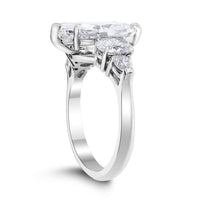 Stories Engagement Ring (3.96 ct Pear Shape FVS2 EGLUSA Diamond) in Platinum