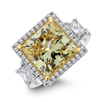 Sundance Engagement Ring (7.02 ct Princess Cut Light Yellow VS Diamond)