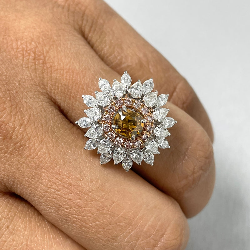 Blossoms Diamond Cocktail Ring (3.09 ct Diamonds) in Gold