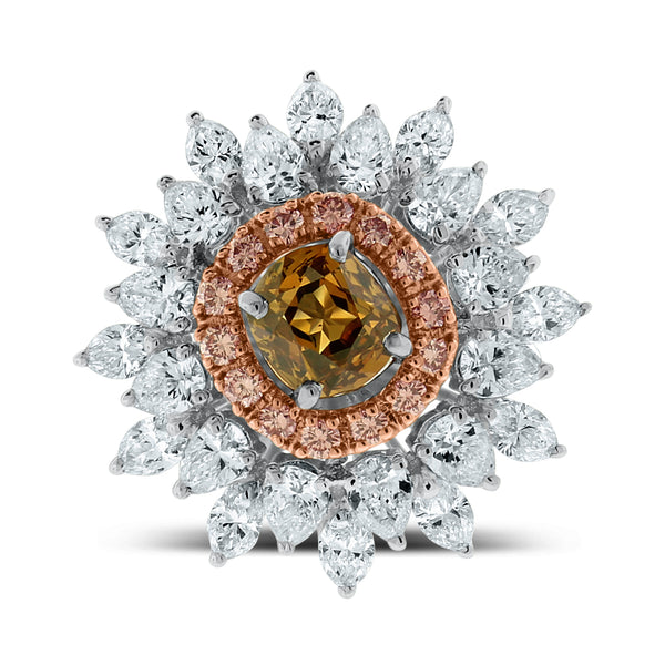 Blossoms Diamond Cocktail Ring (3.09 ct Diamonds) in Gold