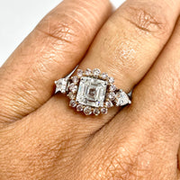 Beauvince Iraa Engagement Ring (1.70 ct Asscher Cut HVVS1 GIA Diamond) in Rose Gold & Platinum