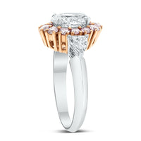 Beauvince Ariana Engagement Ring (1.08 ct Oval G IF GIA Diamond) in Rose Gold & Platinum
