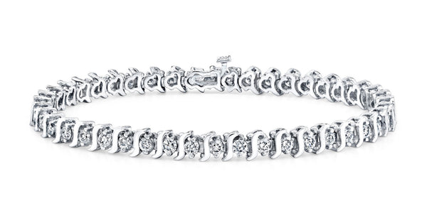 S-Link Diamond Bracelet (1.25 ct Diamonds) in White Gold