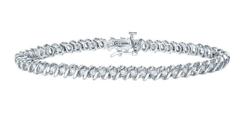 S-Link Diamond Bracelet (4.67 ct Diamonds) in White Gold