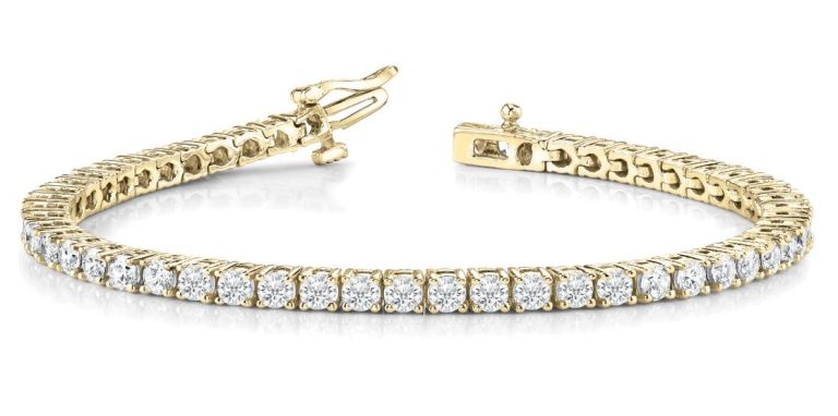 Diamond Tennis Bracelet (10.00 ct Diamonds) in Yellow Gold