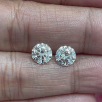 Beauvince GIA HVVS2 Certified 2.01 Carat Round Solitaire Diamond Studs