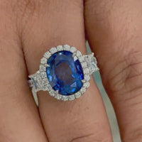 Ice Princess Diamond & Sapphire Ring (7.67 ct Sapphire & Diamonds) in White Gold