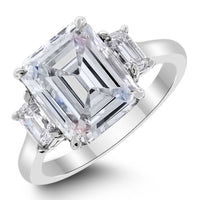 Lumina Engagement Ring (5.82 Emerald Cut IVVS2 IGI Diamond) in Platinum