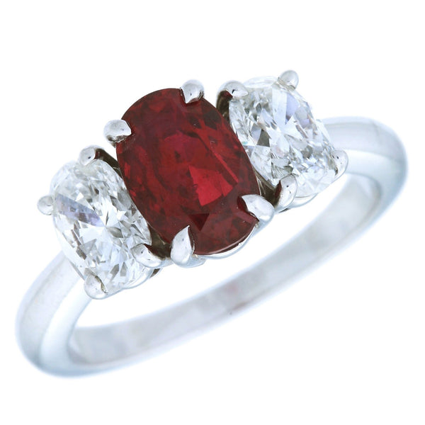 Rosa Pigeon Blood Ruby & Diamond Ring (3.43 ct Ruby & Diamonds) in Platinum